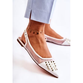 Ballerines à clous pour femmes Blanc Kinley blanche 5
