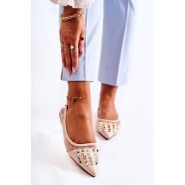 Ballerines à Clous pour Femme Beige Kinley 1