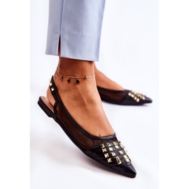 PG1 Ballerines à clous pour femmes Noir Kinley le noir 2