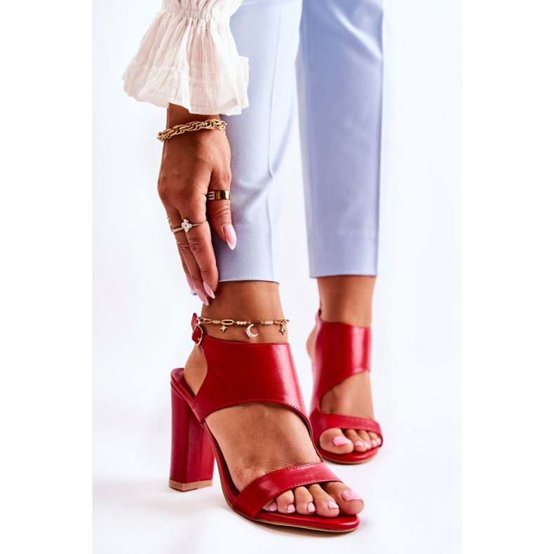 Sandales rouges à encolure dégagée Maronni 1