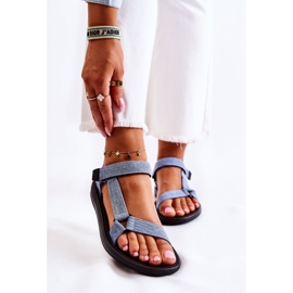 Sandales Classiques Femme Avec fermeture scratch Bleu Clair Kalla 3