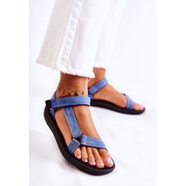 Sandales Classiques Femme Avec Velcro Bleu Kalla 3