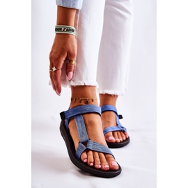 Sandales Classiques Femme Avec Velcro Bleu Kalla 1