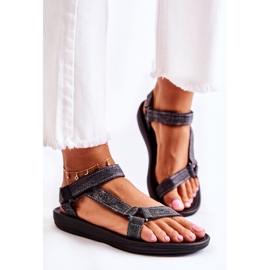 Sandales Classiques Femme Avec Velcro Noir Kalla le noir 4