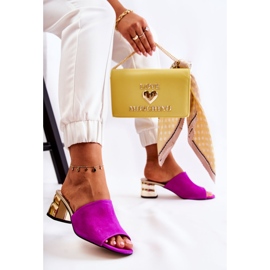PA2 Chaussons Femme Daim à Talons Hauts Fuchsia Perry rose 4