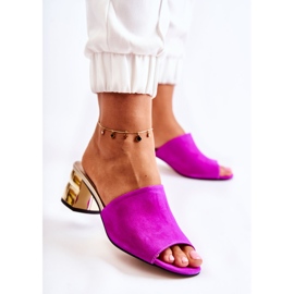 PA2 Chaussons Femme Daim à Talons Hauts Fuchsia Perry rose 6