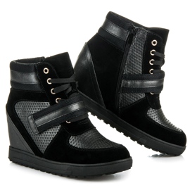 J. Star Chaussures compensées à lacets noir 2
