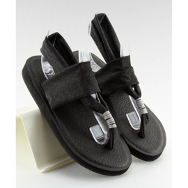 Sandales en coton noir DD81P 2