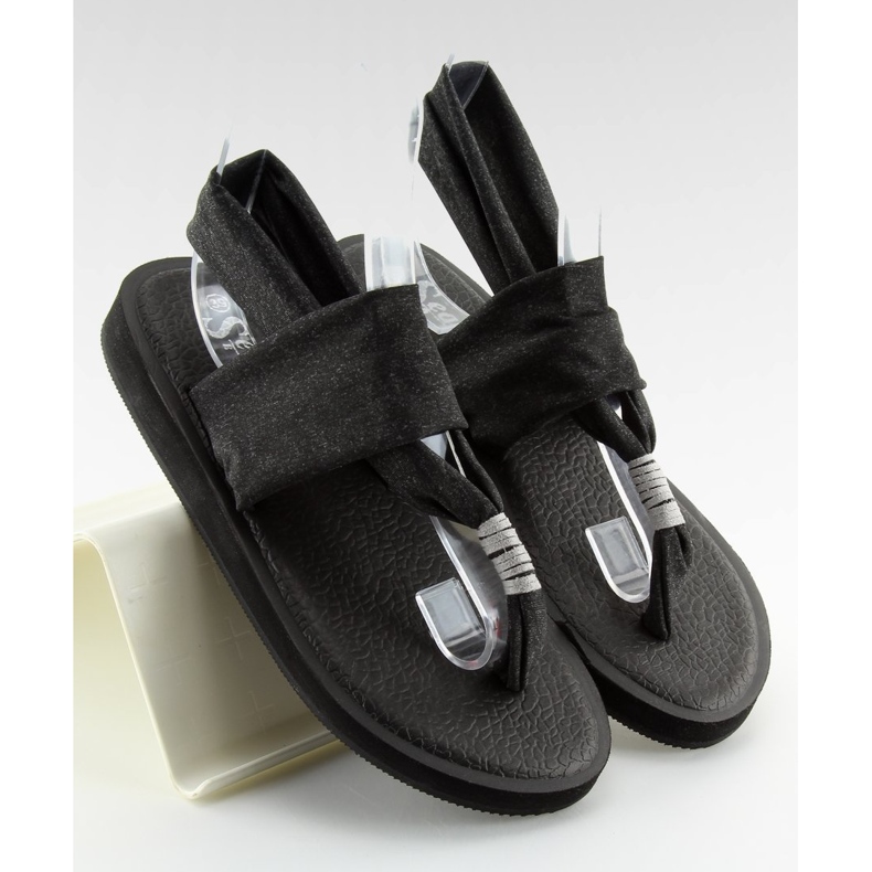 Sandales en coton noir DD81P 2