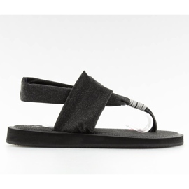 Sandales en coton noir DD81P le noir 3