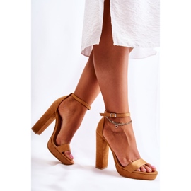FL1 Sandales Classiques à Talons Camel Baleira brun 4