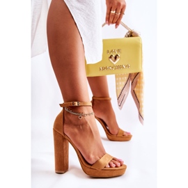 FL1 Sandales Classiques à Talons Camel Baleira brun 3