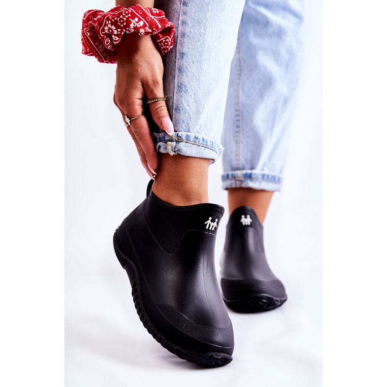 Bottes en Caoutchouc Basses Noires pour Femme Eldora 1