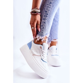 PS1 Chaussures de sport nouées pour femmes Baskets blanches et bleues Manille 1 PS1 Chaussures de sport nouées pour femmes Baskets blanches et bleues Manille 1