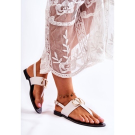 PS1 Tongs pour femmes avec décoration Calia blanche 2