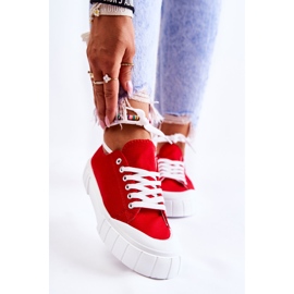 Baskets pour femmes sur la plate-forme Red Comes rouge 1