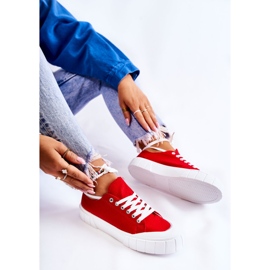 Baskets pour femmes sur la plate-forme Red Comes rouge 3