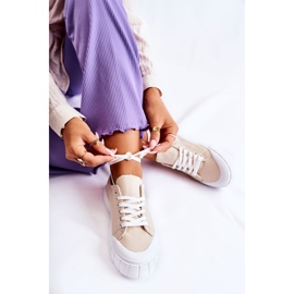 Baskets Femme Beige Vient Sur La Plateforme 2 Baskets Femme Beige Vient Sur La Plateforme 2