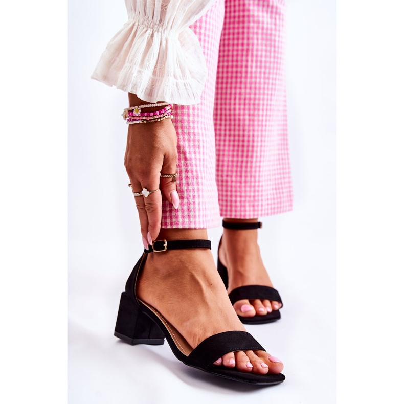 PA2 Sandales à Talons Hauts en Daim pour Femme Noir Tellis 1