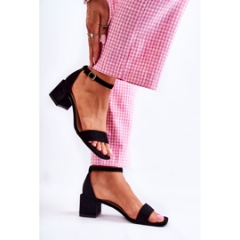 PA2 Sandales à Talons Hauts en Daim pour Femme Noir Tellis le noir 4