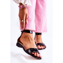 Sandales Laquées Noires Shanley Femme 1