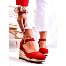 PS1 Espadrilles Femme Sur Talons Compensés Tamarill Rouge 2