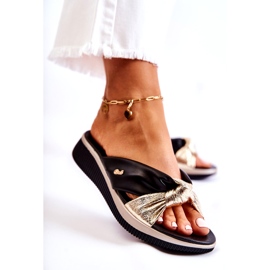 PE1 Chaussons Confortables en Cuir pour Femme Noir et Doré Neyla le noir d'or 3 PE1 Chaussons Confortables en Cuir pour Femme Noir et Doré Neyla le noir d'or 3