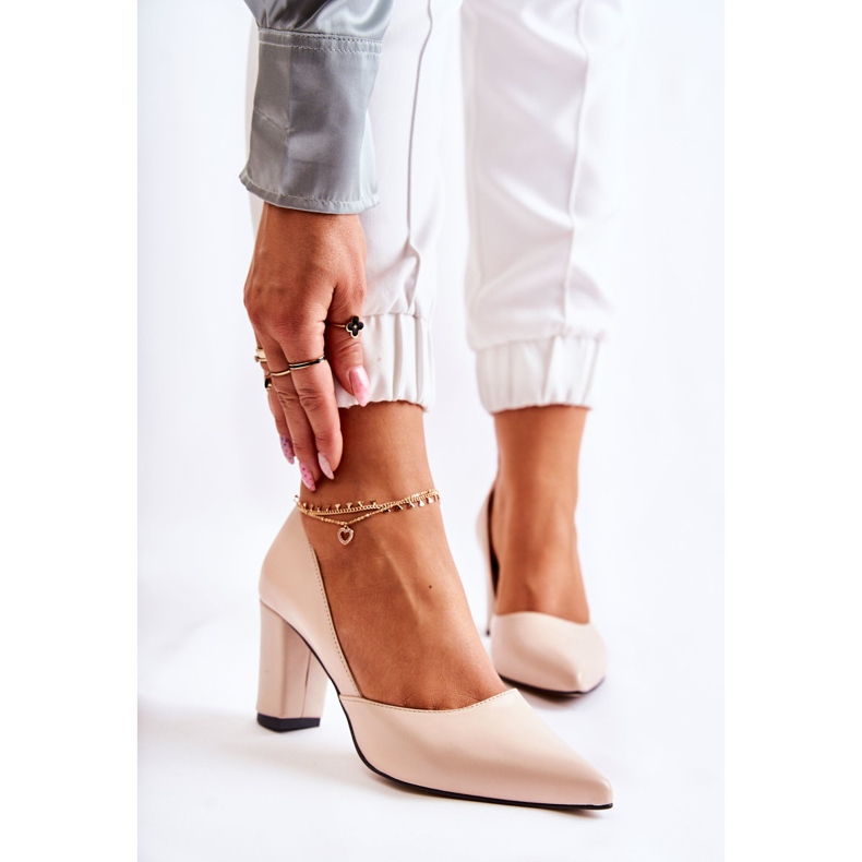 PA2 Escarpins en cuir à la mode On A Bar Beige Emotion 1