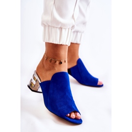 Chaussons à talon en daim pour femme Bleu marine Marine 1 Chaussons à talon en daim pour femme Bleu marine Marine 1