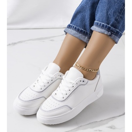 Baskets blanches femme Dounya argent 1
