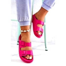 S.Barski Chaussons Caoutchouc Avec Boucle Fuchsia Corina rose 2