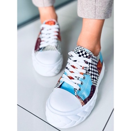 Madi Red Jacquard Weave baskets à semelles hautes multicolore 4