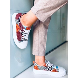 Madi Red Jacquard Weave baskets à semelles hautes multicolore 2