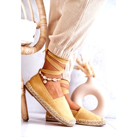 FB1 Espadrilles en daim Ismanne jaunes nouées 3
