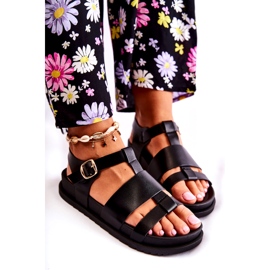 Sandales en cuir sur la plate-forme Tessy noire le noir 4