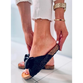 Chaussons en liège avec un nœud Amur Noir le noir 2