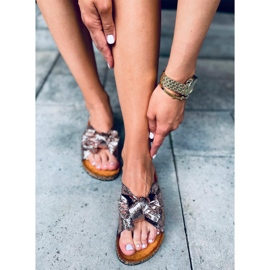 Babouches en liège avec nœud Amour Champagne rose 1