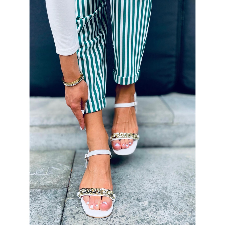 Sandales à talons bas de Daphne White blanche 1