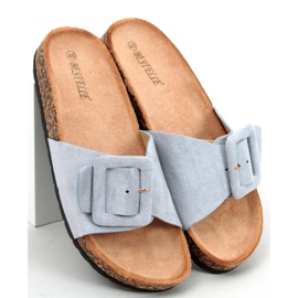 Pantoufles à semelle en liège Priya Blue bleu 4