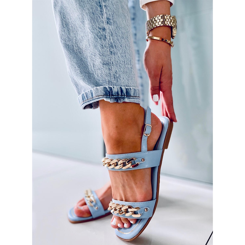 Sandales à chaînes Bleu Inde 2