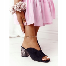 Sandales en daim à talon haut S.Barski C420-15 Noir 3