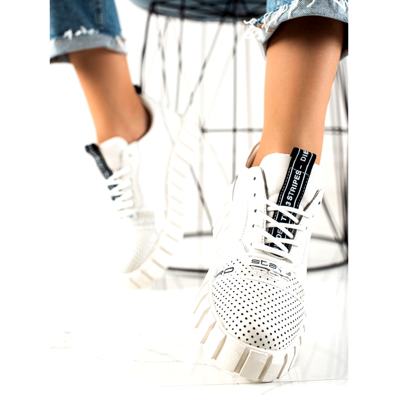 ARTIKER Chaussures en cuir à la mode blanches 2