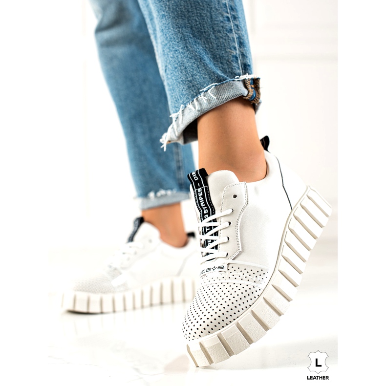 ARTIKER Chaussures en cuir à la mode blanches 3