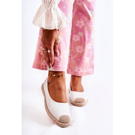 Espadrilles classiques en cuir blanc pour femmes Calabria beige 1