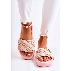 PS1 Chaussons Cuir Femme Chaîne Rose Soline 1