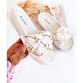 PS1 Chaussons Cuir Femme Chaîne Blanc Soline blanche 2 PS1 Chaussons Cuir Femme Chaîne Blanc Soline blanche 2