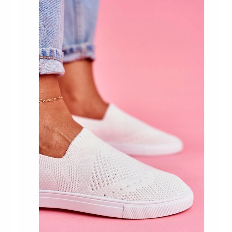 Baskets blanches pour femmes Baskets à enfiler Big Star FF274A608 4