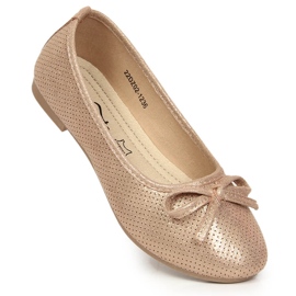 Ballerines fille à nœud rose eVento d'or 1