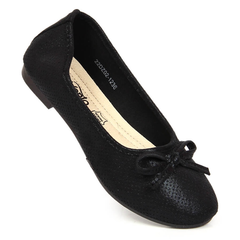 Ballerines fille avec nœud noir eVento le noir 1