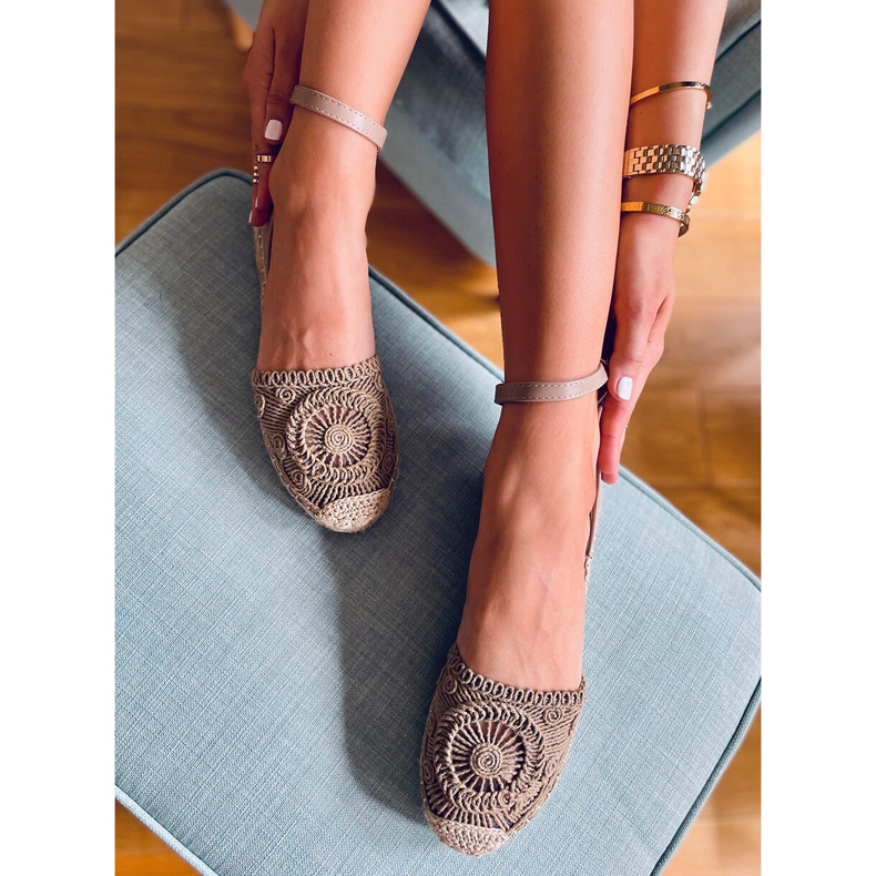 Espadrilles ajourées Jasmine Kaki beige 2